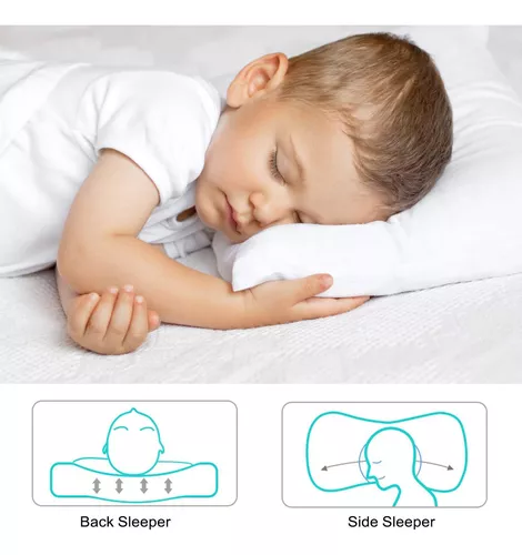 Almohada para niños pequeños, almohadas de bebé de 13 x 18 pulgadas para  dormir, lavable a máquina, perfecta para viajes, cuna para niños pequeños  (no