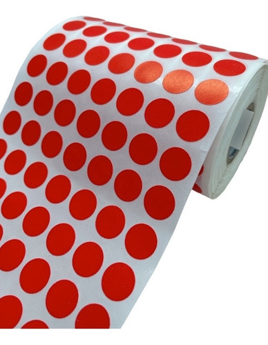 Etiqueta Bolinha Colorida 13mm - Com 10.000 Etiq. Vermelho