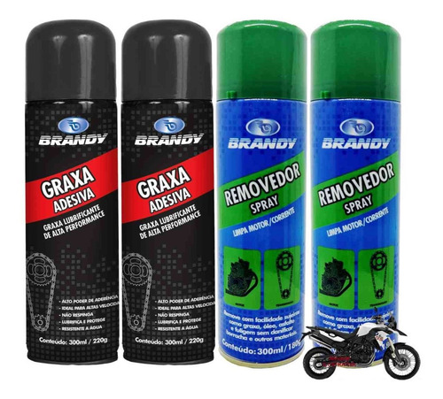 Imagem 7 de 7 de Kit 2 Removedor De Graxa Limpa Corrente + 2 Graxa Adesiva