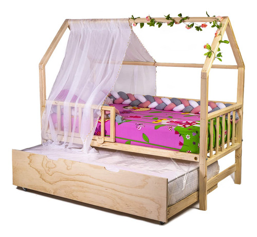 Cama Nido Casita Bv Infantil Para Niños - 1,5 Plaza