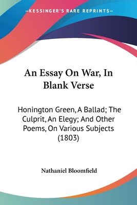 Libro An Essay On War, In Blank Verse: Honington Green, A...