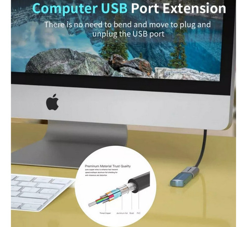Cable Extensión Usb 3.0 Macho A Hembra 5gbps Netcom 5 Metros