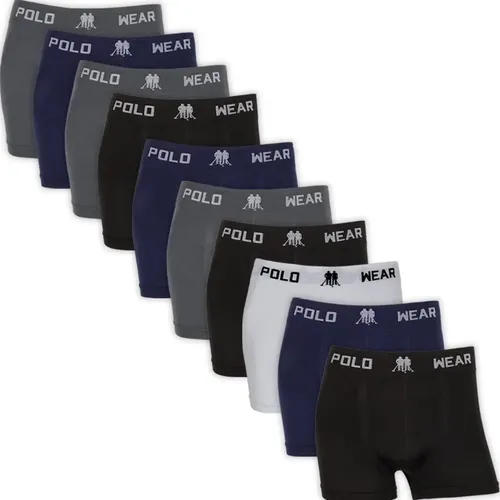Kit 10 Cuecas Boxer Polo Wear Microfibra