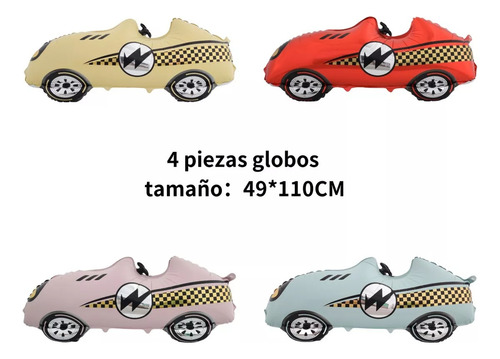 Globos De Carreras Globos Fiesta Cumpleaños Decoraciones4pcs