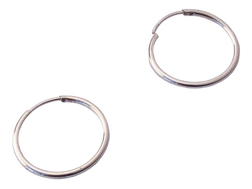 Imagen 2 de 8 de Aros Plata Argollas Cubanos 1,5 Cm (nro 3)