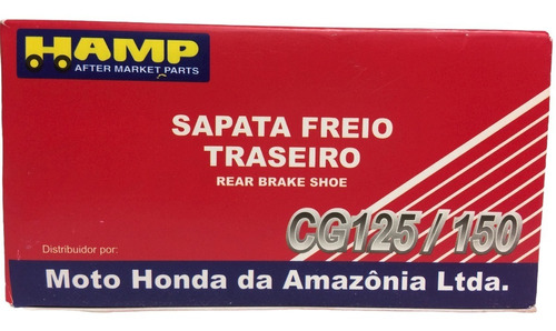 Lona/sapata Freio Traseiro Cg 160 Fan/titan/start Hamp Honda