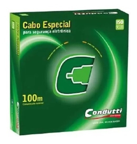 Cabo 2 Pares 4 Vias Multicor 100m 100% Cobre Alarme Condutti