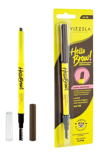 Vizzela Lapiseira Para Sobrancelha Hello Brow Cor 02