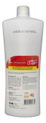 Cera Para Piso Pintura Roja Autobrillante Excell 900cc
