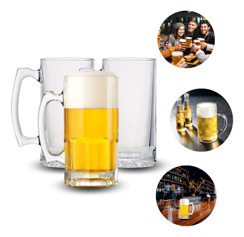 Vasos Para Cervezas Artesanales En Vidrio Premium Jarra