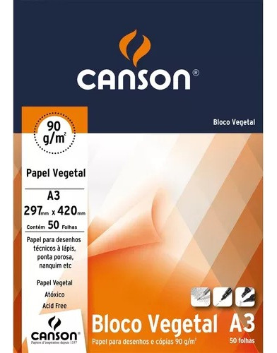 Bloco Papel Vegetal Canson 90 95gr A3 *super*preço*