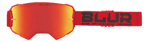 Goggles Magnetico Oneal Antiparra Blur B-60 Lente Rojo Armazón Rojo Talla Unica