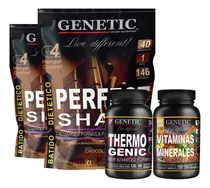 Comprar Control Peso Perfect Shake 1600g Vitaminas Quemador Genetic Sabor Chocolate