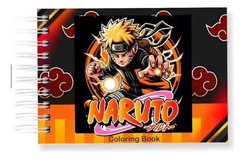 Livro De Colorir Naruto Estilo Capa Dura 50 Páginas De Desenhos Em Folha A5 180 Gr - Boobie Goods