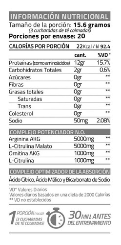 Imagen 3 de 7 de Steam N.o. X 312 Grs - Star Nutrition - Oxido Nitrico