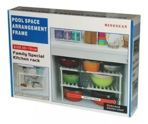 ESTANTE ORGANIZADOR BAJO FREGADERO COCINA SOBRE MESADA 2 NIVELES REGULABLE  AJUSTABLE HOGAR Cocina y