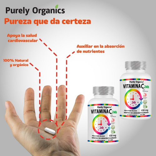 Combo 2 Vitamina C24h De Liberacion Prolongada 90 Capsulas Sabor Sin Sabor