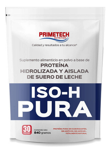 Proteína Hidrolizada Y Aislada Iso-h Pura 30 Serv S/sabor