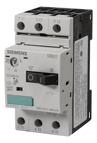 Guardamotor Siemens Sirius 3rv1011-0ka10 De 0,9 A 1,25 Amp