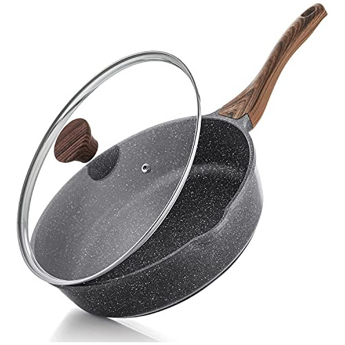 Sarten De Granito Clasico Antiadherente Negro Mango Madera