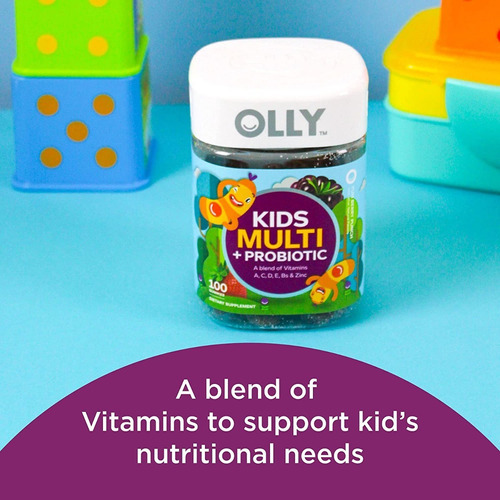 Imagen 4 de 5 de Olly Niños Kids 4+ Multivitamínico + Probióticos 70 Gomitas Sabor Berrys
