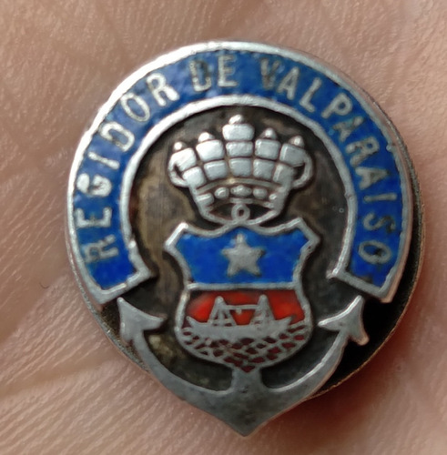 Medalla Pin De Solapa Plata Regidor De Valparaiso