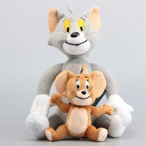Imagen 1 de 1 de Set 2 Peluches Felpa Tom Y Jerry Gato Ratón 30 Cm Y 17 Cm