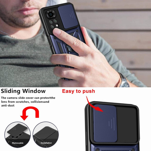 Funda Con Anillo Para Xiaomi Redmi Poco +mica Azul Redmi Note11 4g/note11s 4g