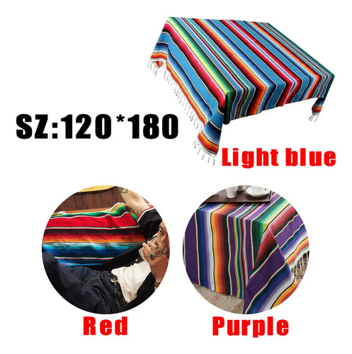 Mantel Mexicano A Rayas Mantel De Colores Brillantes