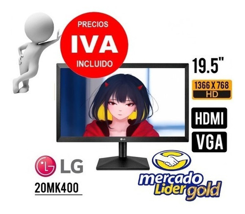 Imagen 1 de 7 de Monitor LG Hdmi/vga Led 19.5  Ultraslim Oferta Nuevos