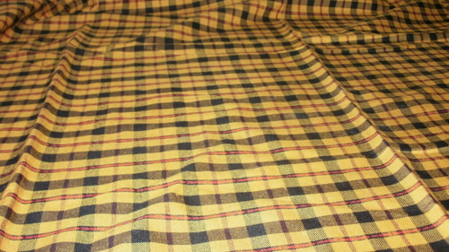 Muy Buena Tela Importada Viyela Amarillo Ocre Negro Y Rojo