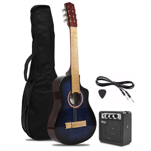 Guitarra Electrocriolla Mediana 3/4 Corte Amplificador Pack 