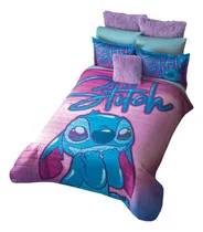 Comprar Edredón Ligero Stitch Amore Individual Colchas Concord Morado Morado