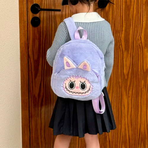 Mochila Labubu Morral Dibujos Animados Suave De Peluche 26x23 Cm
