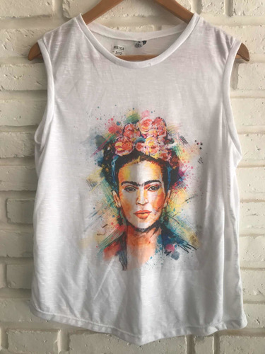 Remera Sin Mangas Estampa Frida Kahlo