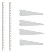 Comprar 2 Rieles 100cm +  4 Mensulas 27cm Metalico Blancos Reforzada