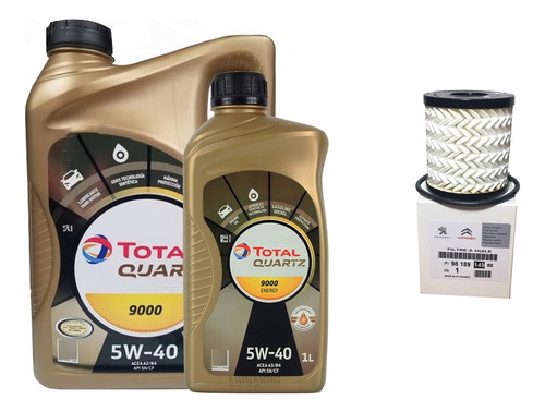 Filtro + Aceite Total Quartz 9000 5l Peugeot 308 2.0 16 2012