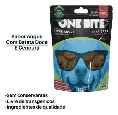 Imagem 2 de 2 de Petisco One Bite P Cães Sabor Angus Cenoura Batata Doce 50g