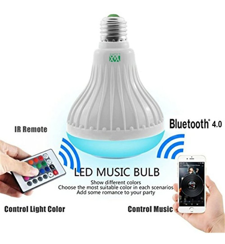 Foco Led Bluetooth Musica Luces Mp3 Sicodelico Por Mayor