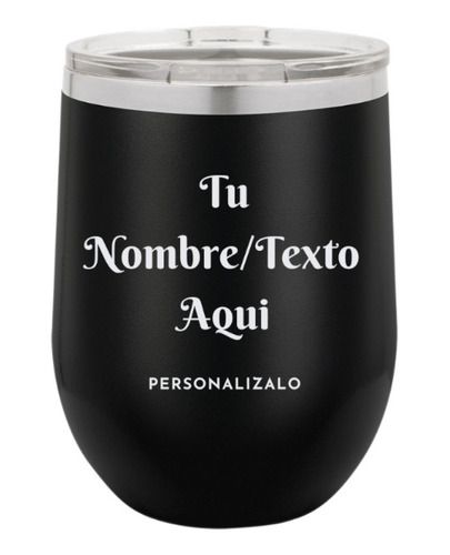 Vaso En Acero Inoxidable. Personalizado! Negro!