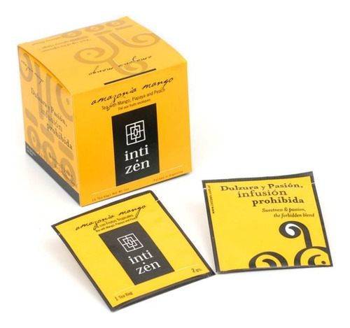 Té Inti Zen negro en saquitos Mango, Papaya y Durazno 30 g 15 u