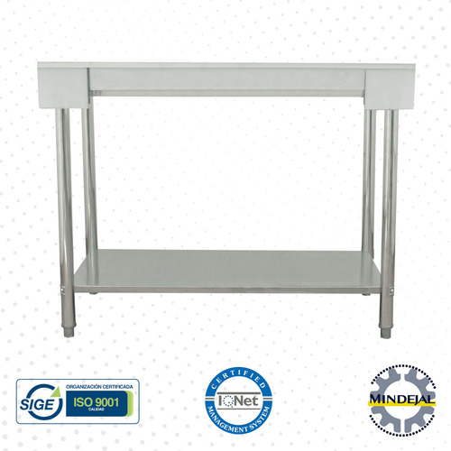 Mesa A Pared 100% Acero Inoxidable 120x60x85 Cm Mindejal