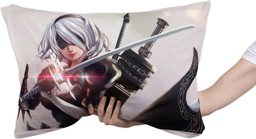 Cojin Almohada Yorha2b Con Katana Nier Automata Diseño Unico Color Yorha Diseño De La Tela Lisa