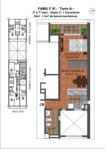 Departamento De 1 Dormitorio En El Centro De Rosario