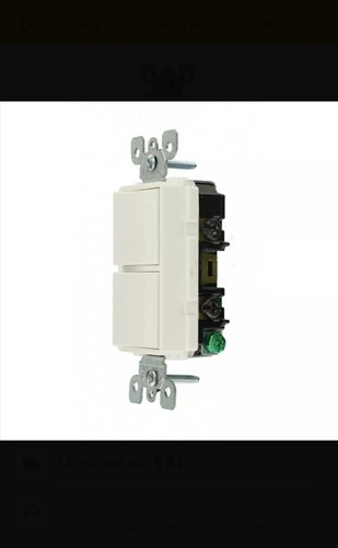 Apagador Leviton Doble, Color Blanco 15a 120/277 Vac/ca 15 A