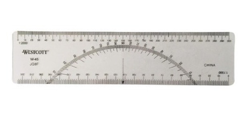 Paquete 12 Regla Rumbera Protractor W-45 (esc.1:2000/1:1500)