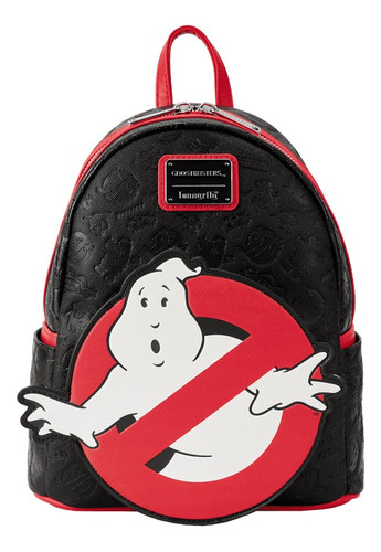 Mochila Mini Ghostbusters Cazafantasmas 27x23cm Loungefly Color Negro Diseño De La Tela Tramado