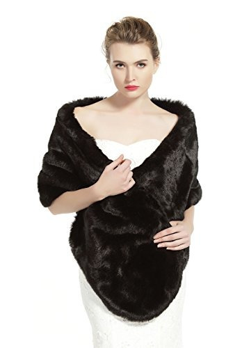 Beautelicate Women&#39;s Faux Fur Shawl Stoles Abrigo Para 