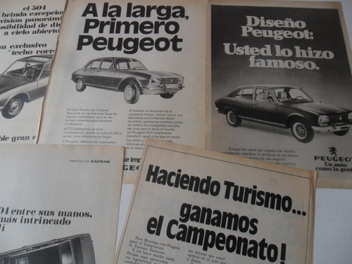 Lote 15 Publicidad Peugeot 504 Revista Antiguo No Manual 