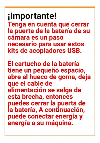 Dcc6 Cargador Usb Batería Falsa Camara Lumix, Ver Modelos